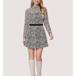 NWT Lost + Wander Black and White Mini Dress